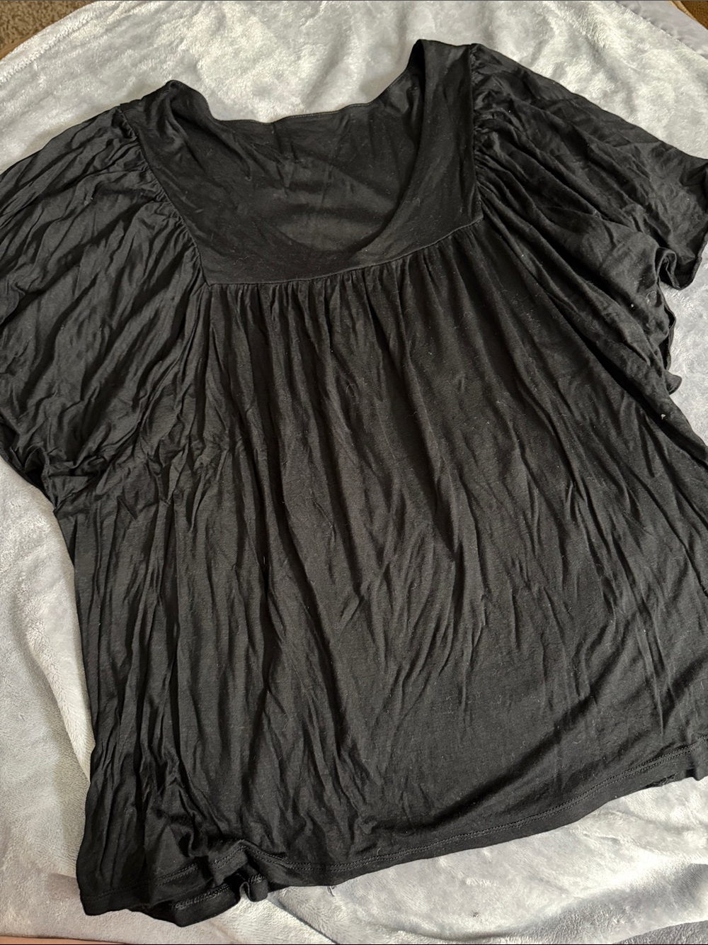 GAP Black Scoop Neck Short Sleeve Top